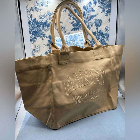 🆕 GANNI 🧿 NWOT Oversized XXL Canvas Tote Bag - Picture 3 of 12